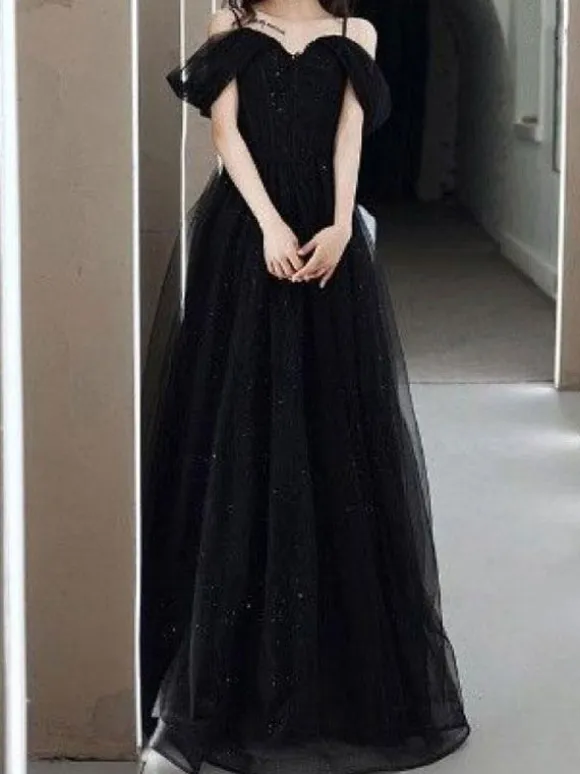 Evening Dress A-Line Strapless Floor-Length Sleeveless Lace-up Lace Social Pageant Dresses