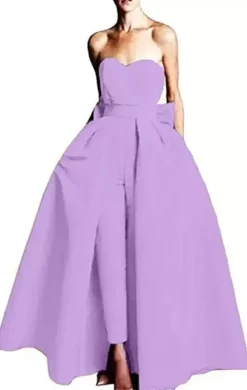 Evening Dress 2026 A-Line Strapless Sleeveless Zipper Bows Satin Fabric Red Formal Dresses Wedding Guest Dresses