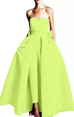 Evening Dress 2026 A-Line Strapless Sleeveless Zipper Bows Satin Fabric Red Formal Dresses Wedding Guest Dresses