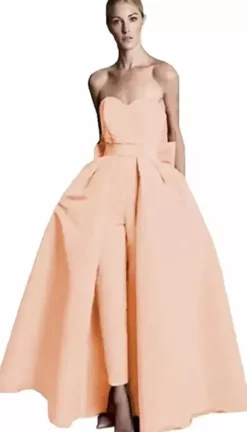 Evening Dress 2026 A-Line Strapless Sleeveless Zipper Bows Satin Fabric Red Formal Dresses Wedding Guest Dresses
