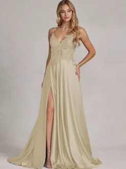 Evening Dress A-Line V-Neck Lace Floor-Length Formal Party Dresses Free Customization