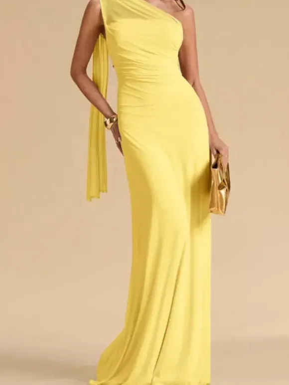 Evening Dress Ball Gown Designed Neckline Chiffon With Train Pleated Social Pageant Dresses