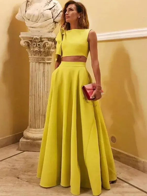 Evening Dress Ball Gown Designed Neckline Floor-Length Sleeveless Zipper Bows Stretch Crepe Formal Party Dresses