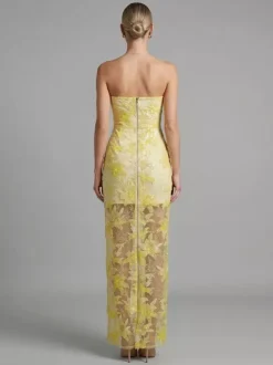 Evening Dress Ball Gown Strapless Lace Floor-Length Sequins Formal Dinner Dresses