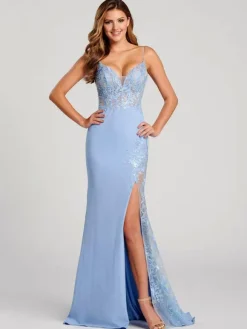 Evening Dress 2026 Ball Gown V-Neck Backless Floor-Length Applique Light Sky Blue Formal Dresses Wedding Guest Dresses Free Customization