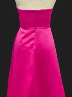 Evening Dress Sheath Bateau Neck Elastic Woven Satin With Train Split Front Formal Party Dresses