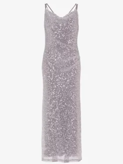 Evening Dress Sheath V-Neck Sequined Ankle-Length Sequins Formal Party Dresses