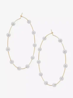 Exaggerated Pearl Hoop Earrings For Women 2026