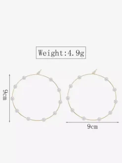 Exaggerated Pearl Hoop Earrings For Women 2026