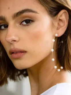 Exaggerated Pearl Hoop Earrings For Women 2026