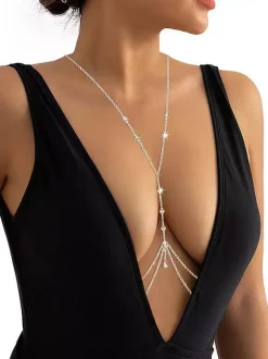 Exquisite Body Chain Beaded Crystal Bikinis Resort Chest Chain