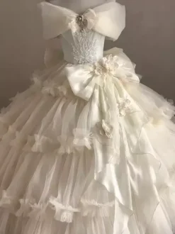 Fairy Lolita Dresses Champage Front Bow Off The Shoulder Tea Party Lolita Dress