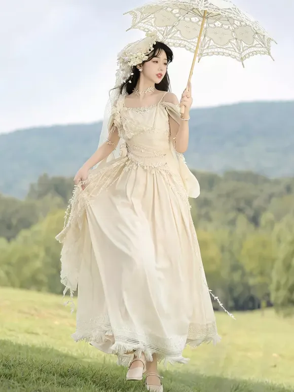 Fairy Lolita Dresses White Flower Lolita Tea Party Prom Dress