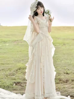 Fairy Lolita Dresses White Flower Lolita Tea Party Prom Dress