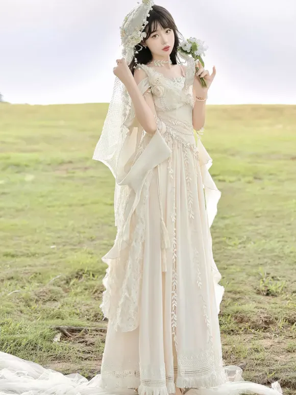 Fairy Lolita Dresses White Flower Lolita Tea Party Prom Dress