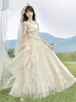 Fairy Lolita Dresses White Flower Lolita Tea Party Prom Dress
