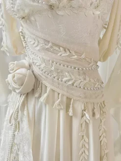 Fairy Lolita Dresses White Flower Lolita Tea Party Prom Dress