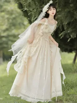 Fairy Lolita Dresses White Flower Lolita Tea Party Prom Dress