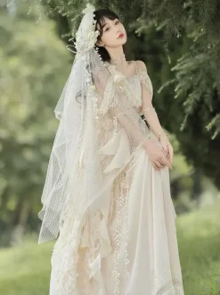 Fairy Lolita Dresses White Flower Lolita Tea Party Prom Dress