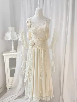 Fairy Lolita Dresses White Flower Lolita Tea Party Prom Dress