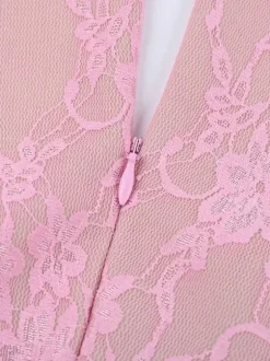Fairycore Lace Bodycon Mini Dress For Women - Pink Bell Sleeve Slim Fit - Spring Romantic Date Night 2026