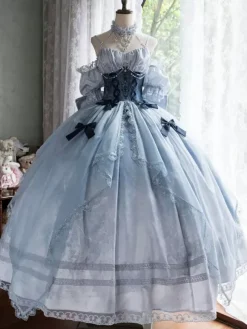 Fairy Lolita Dress Spaghetti Halter Corset Floor Length Lace Lolita Dress