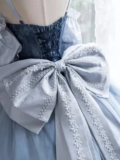 Fairy Lolita Dress Spaghetti Halter Corset Floor Length Lace Lolita Dress