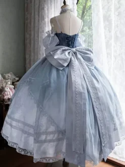 Fairy Lolita Dress Spaghetti Halter Corset Floor Length Lace Lolita Dress