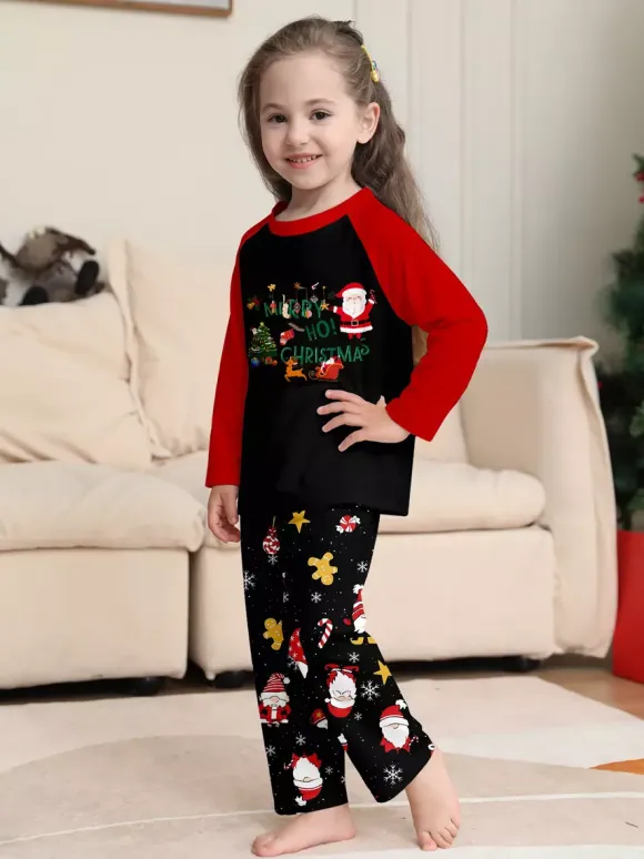 Family Matching Christmas Pajamas Santa Claus Print Sleepwear For Women 2026