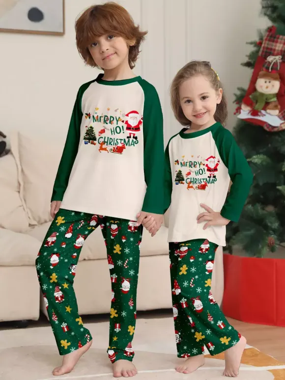 Family Matching Christmas Pajamas Santa Claus Print Sleepwear For Women 2026