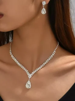 Fashion Wedding Jewelry Set Chic Metal Cubic Zirconia