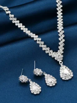 Fashion Wedding Jewelry Set Chic Metal Cubic Zirconia
