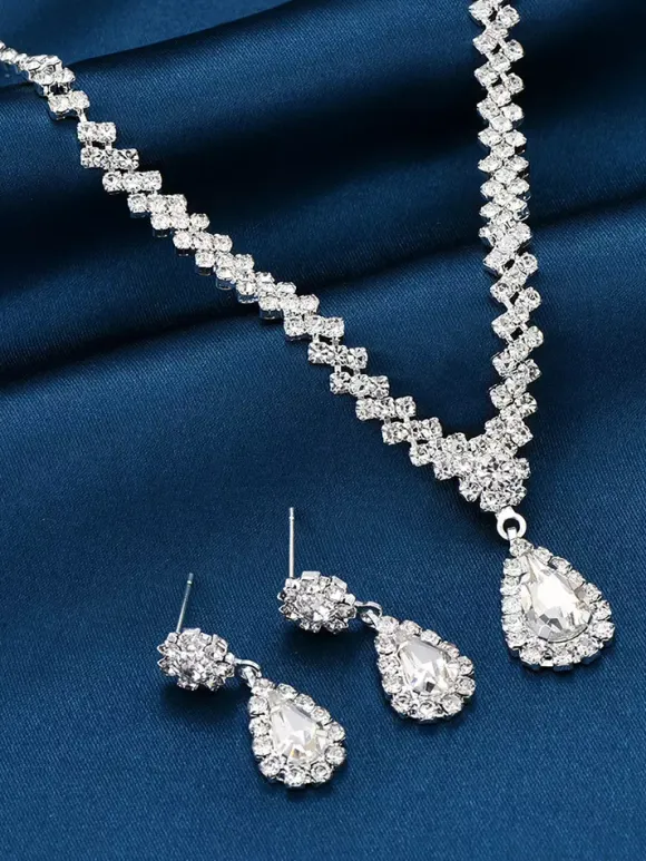 Fashion Wedding Jewelry Set Chic Metal Cubic Zirconia