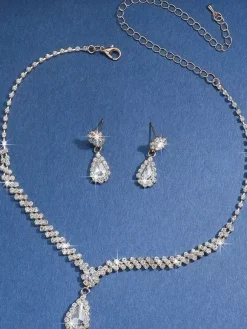 Fashion Wedding Jewelry Set Chic Metal Cubic Zirconia