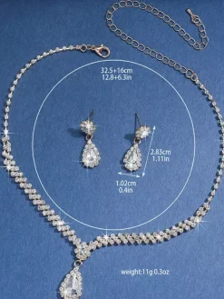Fashion Wedding Jewelry Set Chic Metal Cubic Zirconia
