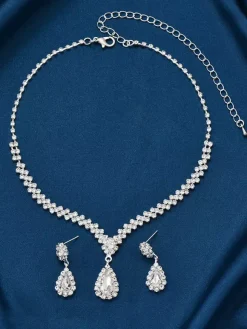 Fashion Wedding Jewelry Set Chic Metal Cubic Zirconia