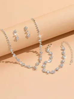 Fashion Wedding Jewelry Set Beautiful Metal Diamond