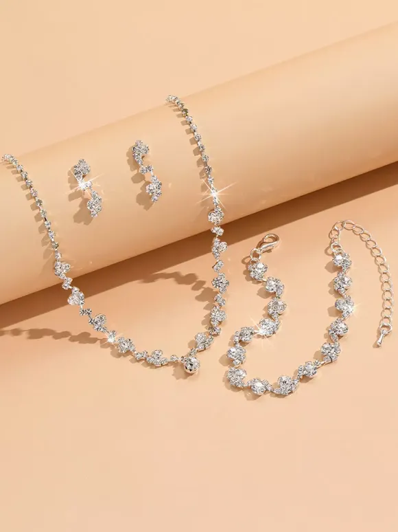 Fashion Wedding Jewelry Set Beautiful Metal Diamond