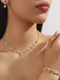 Fashion Wedding Jewelry Set Beautiful Metal Diamond