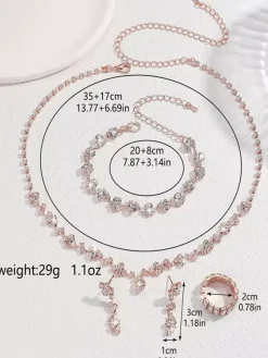 Fashion Wedding Jewelry Set Beautiful Metal Diamond