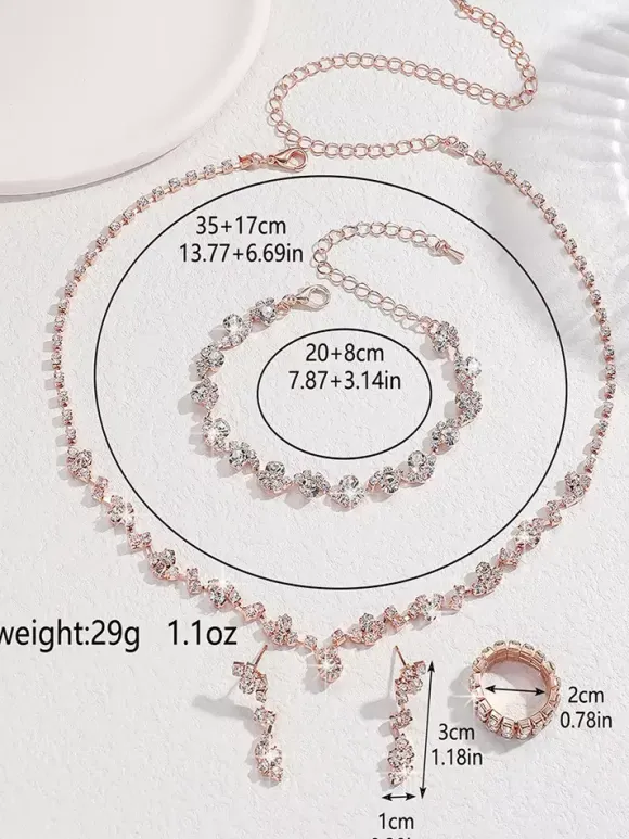 Fashion Wedding Jewelry Set Beautiful Metal Diamond