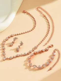 Fashion Wedding Jewelry Set Beautiful Metal Diamond