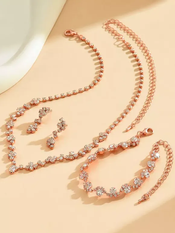 Fashion Wedding Jewelry Set Beautiful Metal Diamond