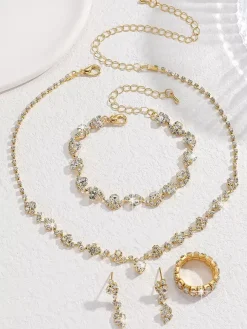 Fashion Wedding Jewelry Set Beautiful Metal Diamond