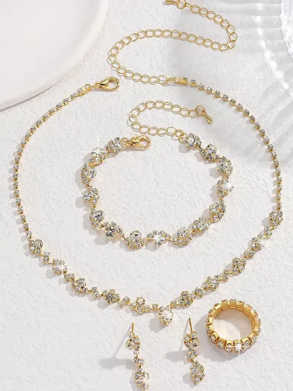 Fashion Wedding Jewelry Set Beautiful Metal Diamond