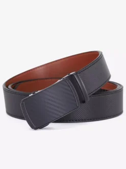 Fashion Men's Belt Plaid PU Leather