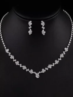 Fashion Wedding Jewelry Set Chic Rhinestone Rhinestone