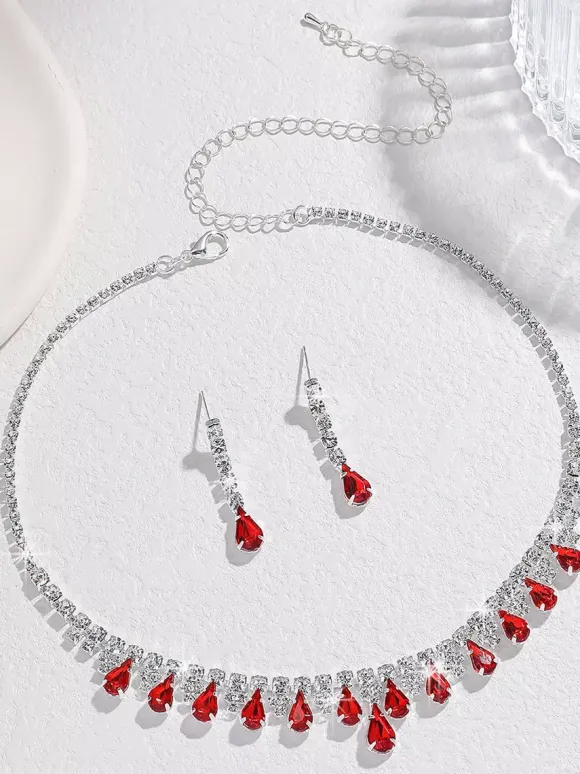 Fashion Wedding Jewelry Set Gorgeous Metal Diamond