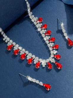 Fashion Wedding Jewelry Set Gorgeous Metal Diamond