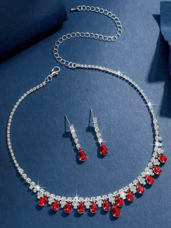 Fashion Wedding Jewelry Set Gorgeous Metal Diamond